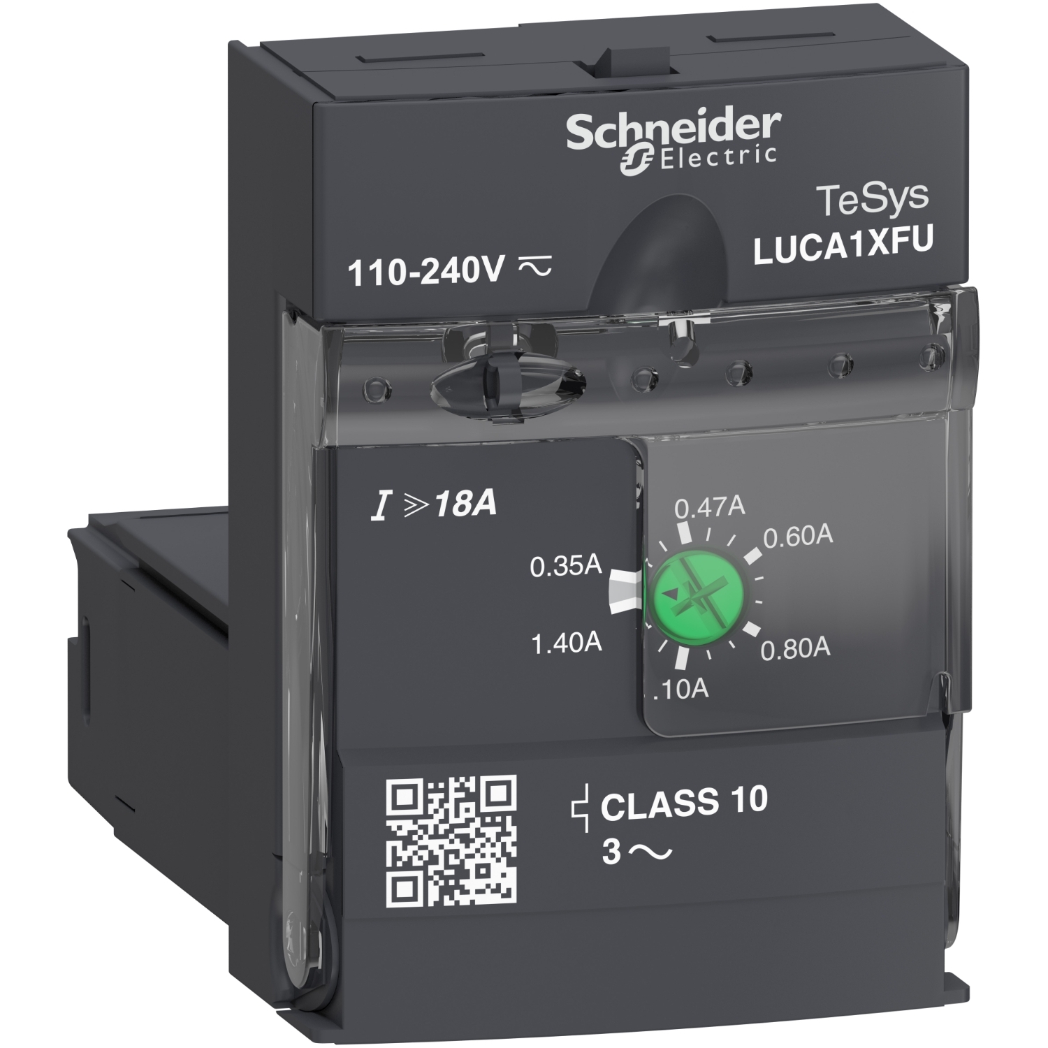 Schneider Electric motora kontroles bloks 0.25kW 0.35...1.4A 110..220V AC/DC TeSys U, LUCA1XFU cover photo