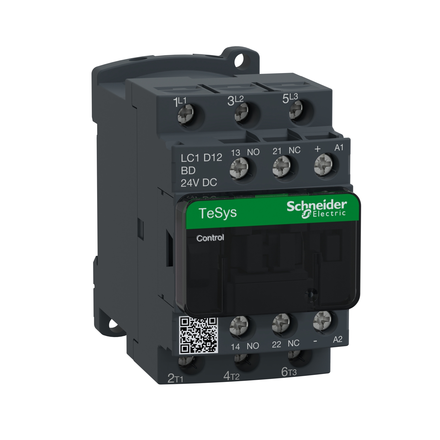 Schneider Electric magnētiskais kontaktors 5.5kW 12A 24VDC 3NO+1NO/1NC TeSys D, LC1D12BD cover photo