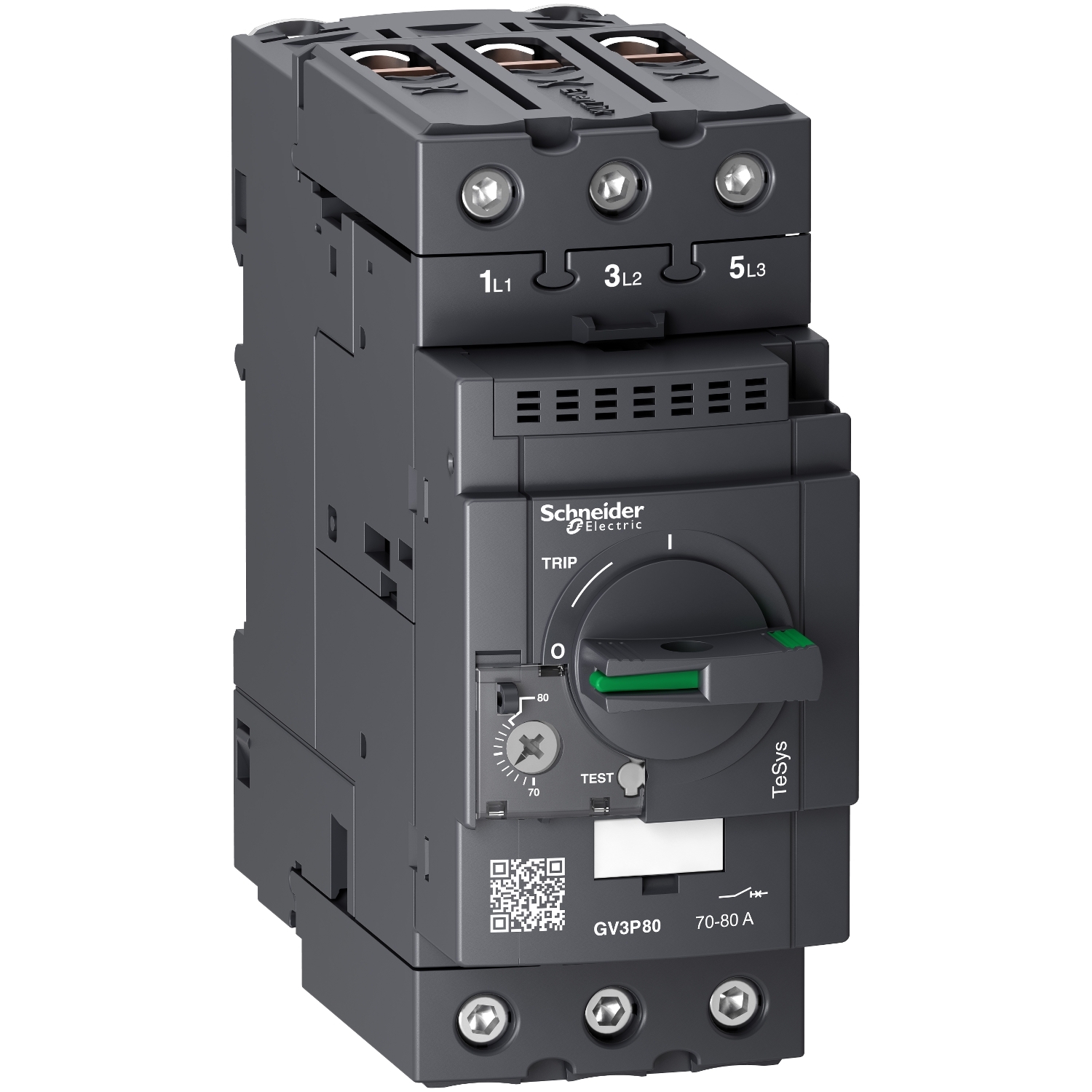 Schneider Electric motora automātiskais slēdzis 3f 45kW 70-80A TeSys GV3, GV3P80 cover photo